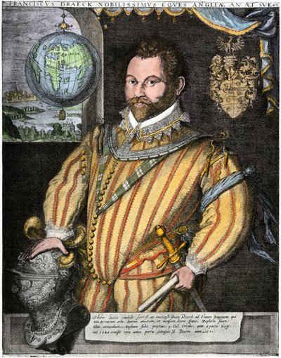 Retrato de Sir Francis Drake (grabado) de Jodocus Hondius