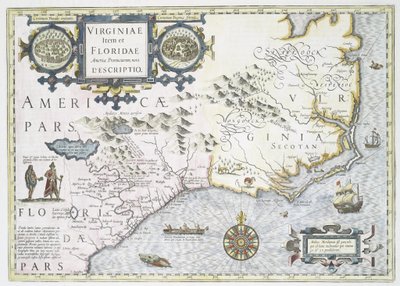 Virginiae item et Floridae Americae provinciarum, nova descriptio de Jodocus Hondius