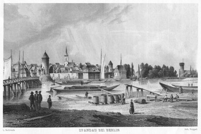 Vista histórica de Spandau en Berlín de Joh. Poppel L. Rohbock