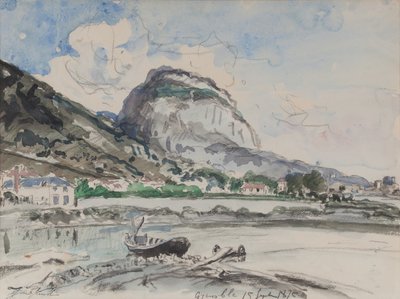 Saint-Eynard visto desde Île Verte 1875 (Acuarela sobre papel) de Johan Barthold Jongkind