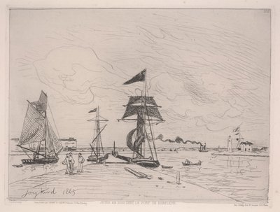 Muelle de madera en el puerto de Honfleur de Johan Barthold Jongkind