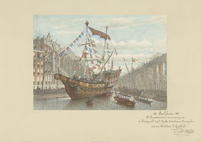 Decoraciones en el Herengracht con motivo de las celebraciones de abril de 1887 de Johan Adolph Rust