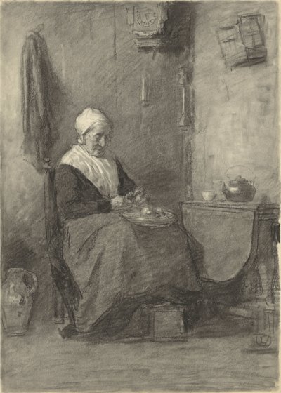 Campesina en el interior de Johan Antonie de Jonge