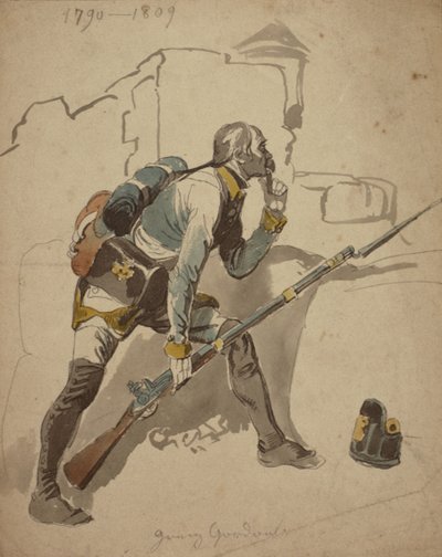Infantería privada de línea (posiblemente 27º Regimiento, Hesse Cassell), 1790-1809 de Johan Baptiste Heinefetter