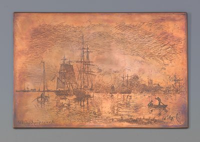 Puerto de Amberes de Johan Barthold Jongkind (signed by artist)