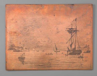 Puerto de Honfleur de Johan Barthold Jongkind (signed by artist)