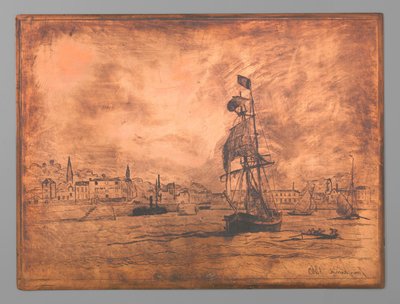 Puerto de Honfleur de Johan Barthold Jongkind (signed by artist)