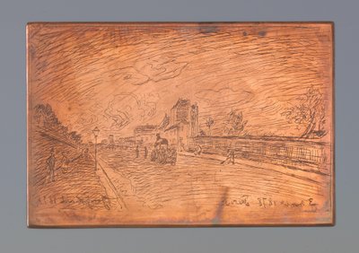 Saliendo de la Casa Cochin de Johan Barthold Jongkind (signed by artist)
