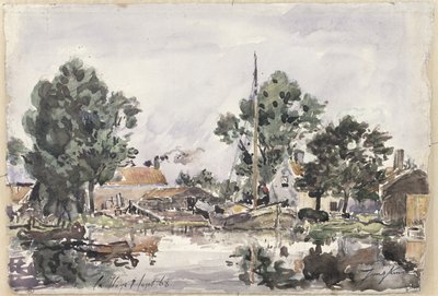 Un canal en La Haya, 1868 de Johan Barthold Jongkind