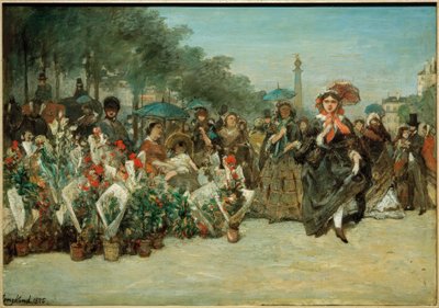 Mercado de flores en el Boulevard Richard-Lenoir de Johan Barthold Jongkind