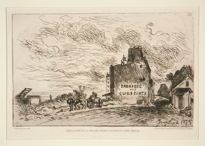 Demoliciones de la Rue des Francs-Bourgeois Saint-Marcel (Demolición en la Rue des Francs-Bourgeois Saint-Marcel) de Johan Barthold Jongkind