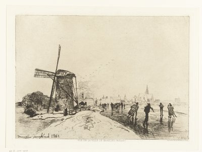 Vista de Maassluis Vue de la ville de Maaslins (Holanda) (título de la serie) de Johan Barthold Jongkind