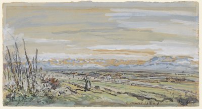Vista de un paisaje llano de Johan Barthold Jongkind
