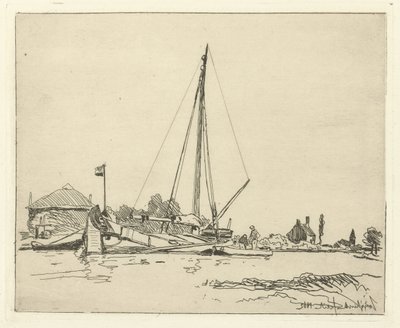 el barco atracado Seis rostros holandeses (título de la serie) de Johan Barthold Jongkind