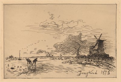Canal de Holanda, cerca de Róterdam (Invierno) de Johan Barthold Jongkind
