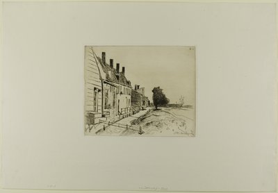 Casas a lo largo del canal, del Libro de seis aguafuertes, vistas de Holanda de Johan Barthold Jongkind
