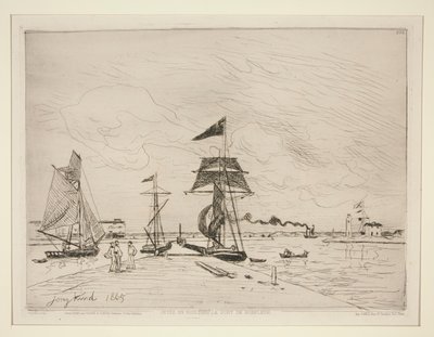 Embarcadero de madera en el puerto de Honfleur de Johan Barthold Jongkind