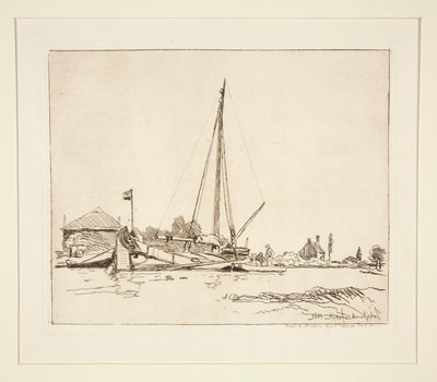 La barque amar?e (El barco amarrado) de Johan Barthold Jongkind