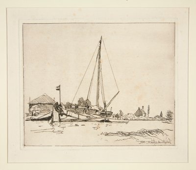 La Barque amarr?e (El barco amarrado) de Johan Barthold Jongkind