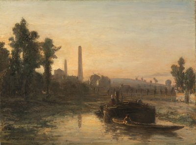 Vista del río en Francia, posiblemente cerca de Pontoise de Johan Barthold Jongkind