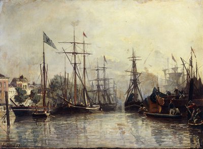 Puerto de Róterdam, 1857 de Johan Barthold Jongkind