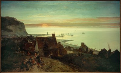 Puesta de sol en St. Valéry-en-Caux de Johan Barthold Jongkind