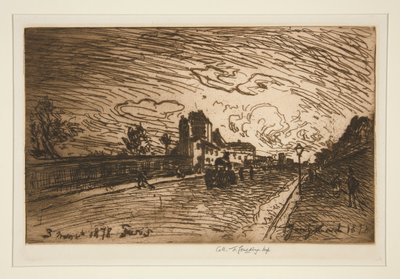 Salida de la Casa Cochin (Faubourg Saint-Jacques) de Johan Barthold Jongkind