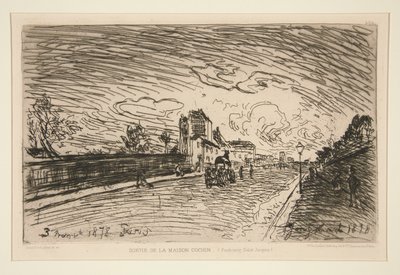 Salida de la Casa Cochin (Faubourg Saint-Jacques) de Johan Barthold Jongkind