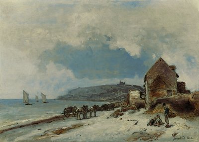 La playa en Sainte-Adresse, 1862 de Johan Barthold Jongkind