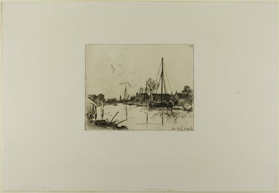 El Canal, del Libro de seis aguafuertes, vistas de Holanda de Johan Barthold Jongkind