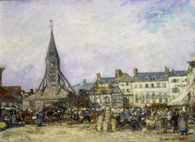 El Mercado en Sainte-Catherine, Honfleur de Johan Barthold Jongkind