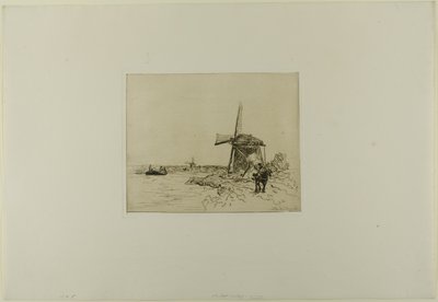 El camino de sirga, del Libro de seis aguafuertes, vistas de Holanda de Johan Barthold Jongkind