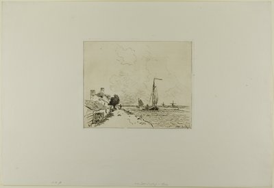 Los dos veleros, del Libro de seis aguafuertes, vistas de Holanda de Johan Barthold Jongkind