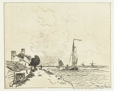 dos veleros Seis rostros holandeses (título de la serie) de Johan Barthold Jongkind