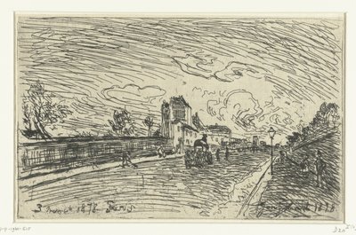 Salida del Hospital Cochin (Faubourg Saint-Jacques, París) de Johan Barthold Jongkind