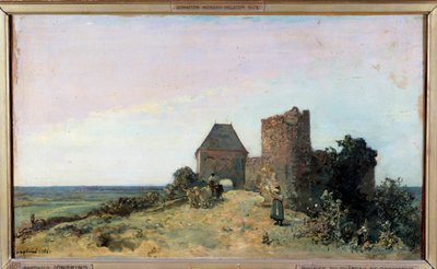 Vista de las ruinas del castillo de Rosemont en el Nièvre de Johan Barthold Jongkind