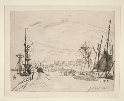 ¿Vista desde el Puerto al Ferrocarril? Honfleur (Vista del puerto desde el ferrocarril en Honfleur) de Johan Barthold Jongkind