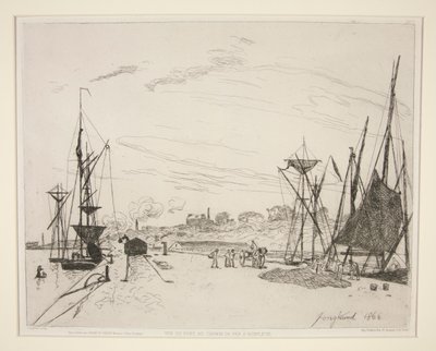 ¿Vista desde el Puerto al Ferrocarril? Honfleur (Vista del Puerto desde el Ferrocarril de Honfleur) de Johan Barthold Jongkind