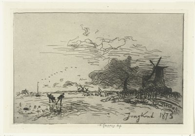 Paisaje de invierno cerca de Rotterdam de Johan Barthold Jongkind