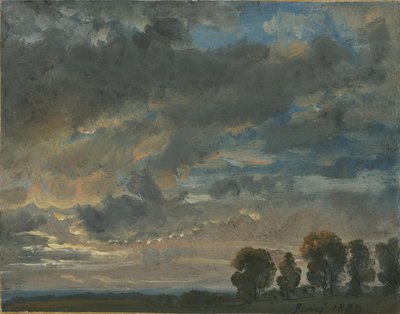 Nubes al atardecer de Johan Christian Dahl