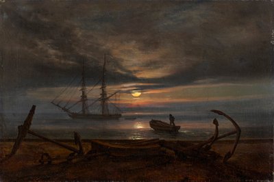 Costa danesa a la luz de la luna de Johan Christian Dahl