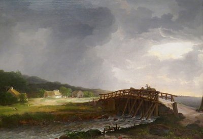 Danés: El puente sobre el río Tryggevælde con vistas a Køge El puente sobre el río Tryggevælde con vistas a Køge, Zelanda de Johan Christian Dahl