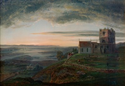 La ruina de la iglesia de Avaldsnes en Karmoey de Johan Christian Dahl