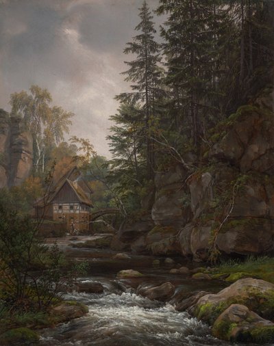 El Lochmühle en el Liebethaler Grund de Johan Christian Dahl