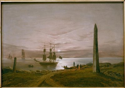 Paisaje de fiordo a la luz de la luna de Johan Christian Dahl
