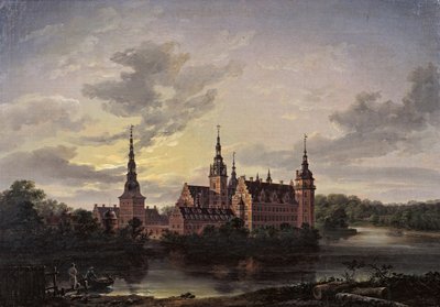 Frederiksborg Slot a la luz de la luna, 1817 de Johan Christian Dahl
