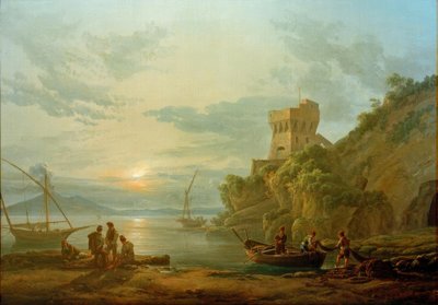 Costa cerca de Castellamare en la niebla matutina de Johan Christian Dahl