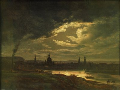 Vista nocturna de Dresde de Johan Christian Dahl