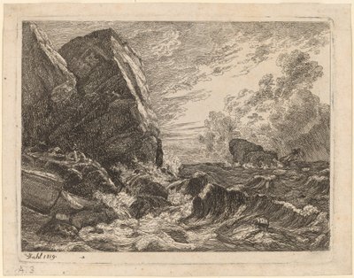 Costa noruega durante una tormenta de Johan Christian Dahl