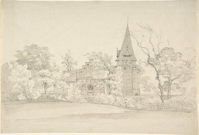 La iglesia de Aller en el amt de Sønderjylland (Dinamarca), vista desde el norte de Johan Christian Dahl